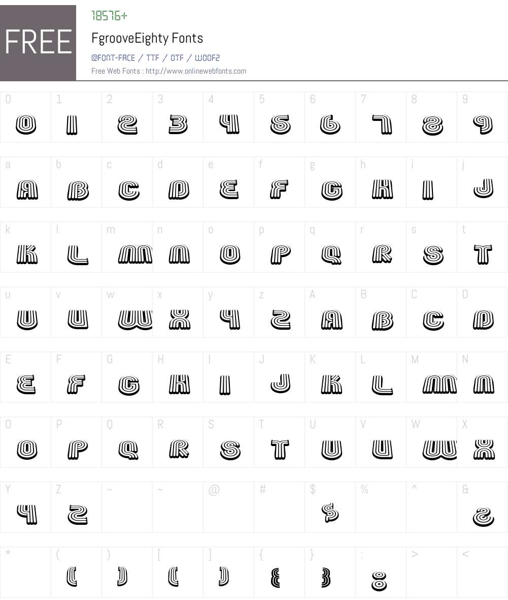 Fgroove Font Screenshots