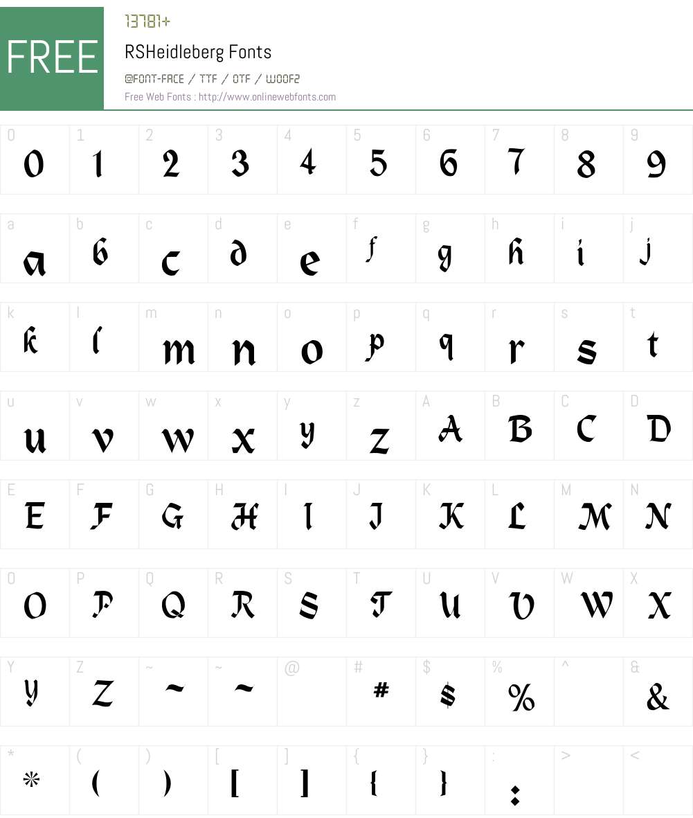 RSHeidleberg Font Screenshots