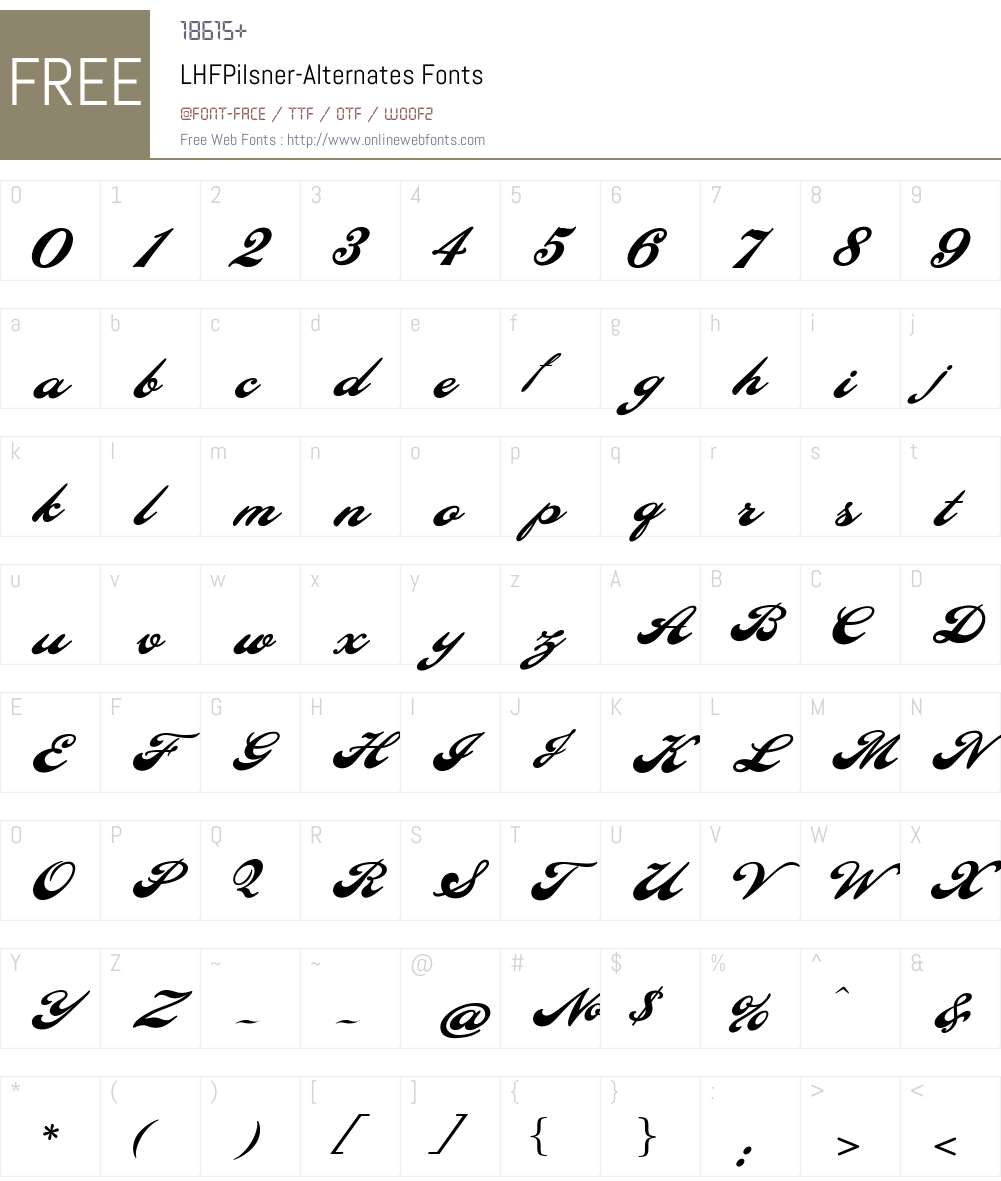 LHF Pilsner Font Screenshots