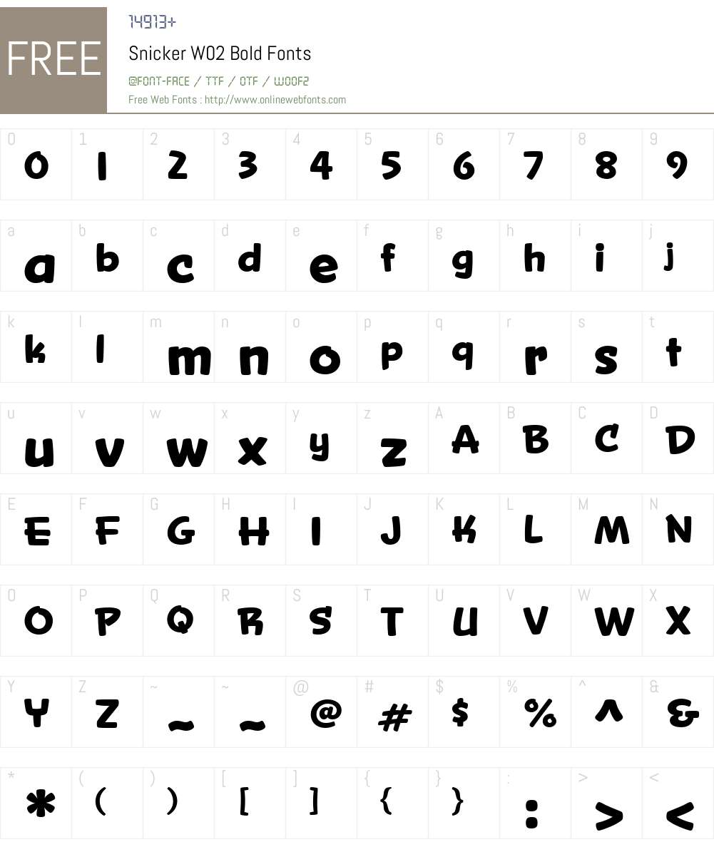 Snicker Font Screenshots