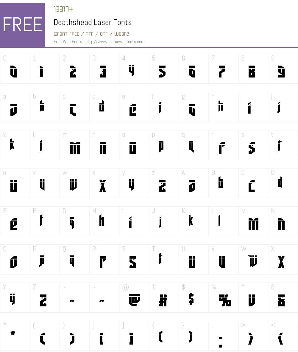 Deathshead Laser Font Screenshots