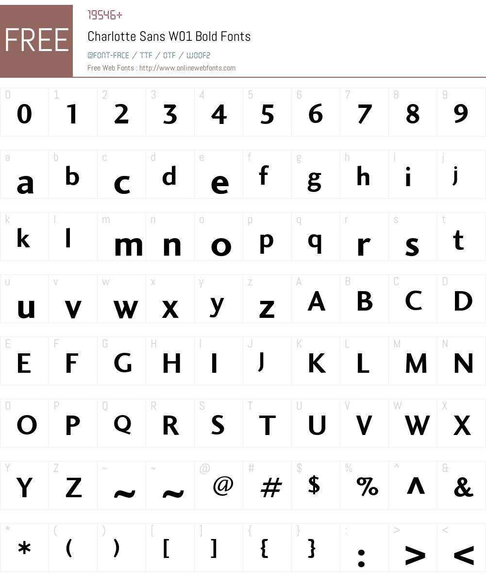 CharlotteSansW01-Bold Font Screenshots