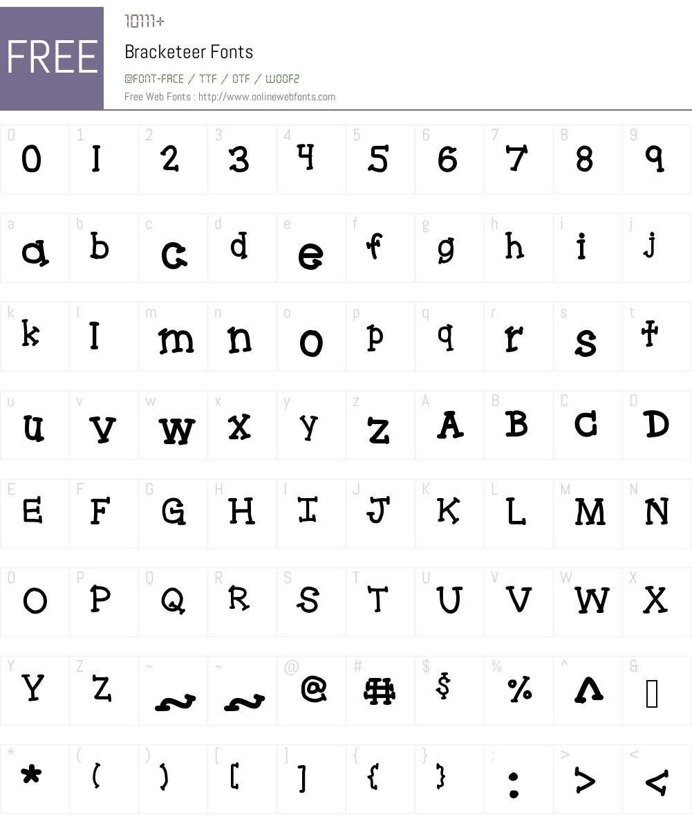 Bracketeer Font Screenshots
