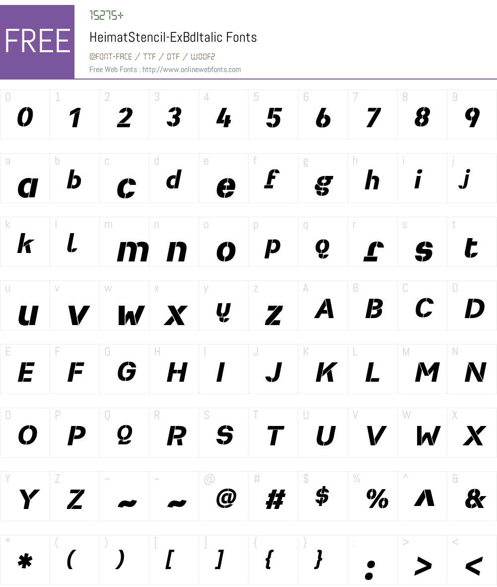 Heimat Stencil ExtraBold Font Screenshots