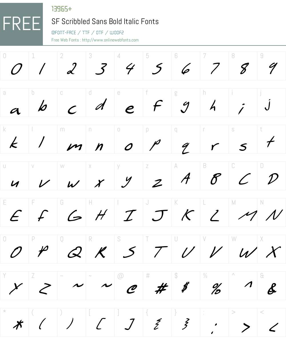 SF Scribbled Sans Font Screenshots