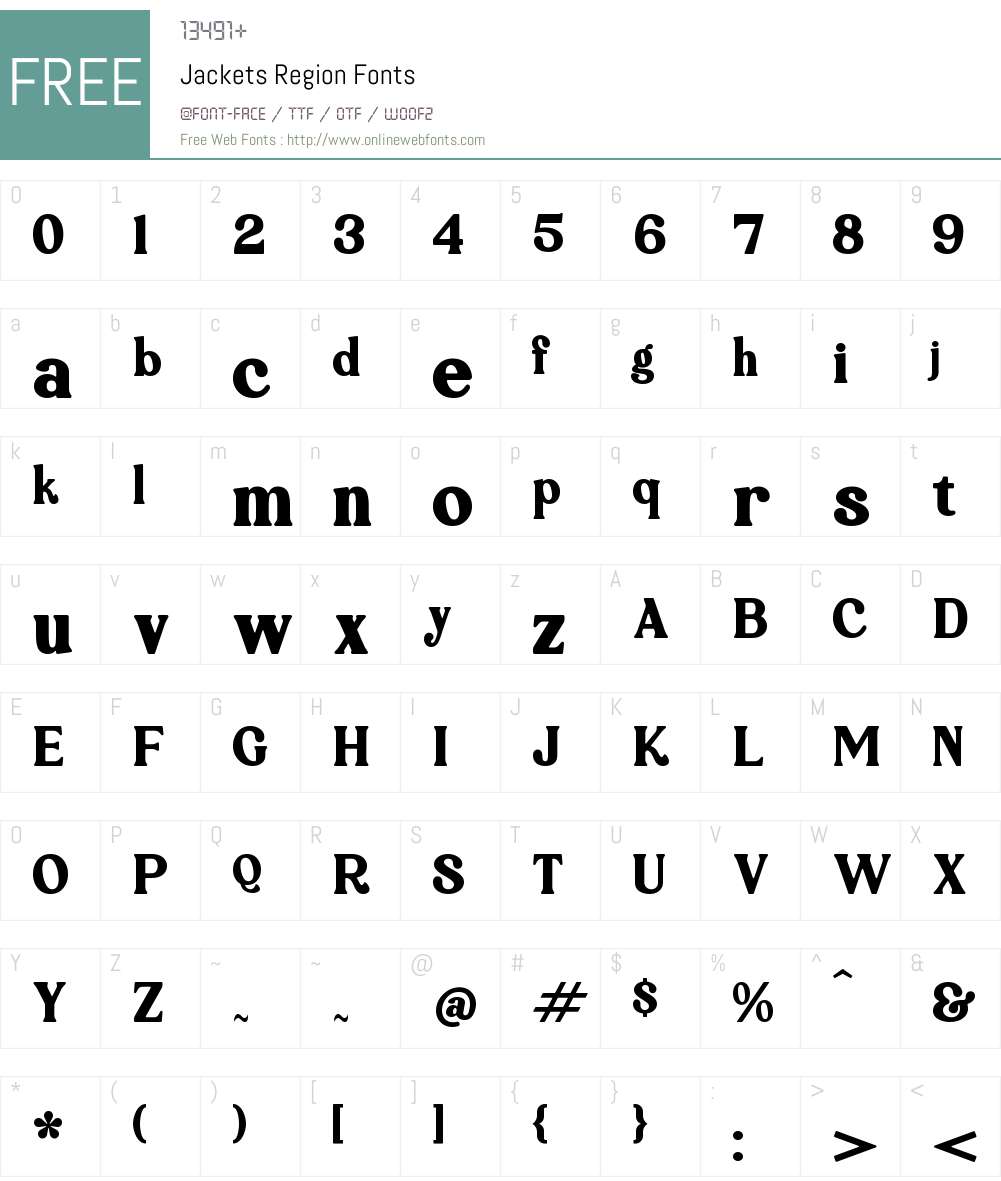 Jackets Region 1.00;August 7, 2024;FontCreator 13.0.0.2683 32-bit Fonts ...