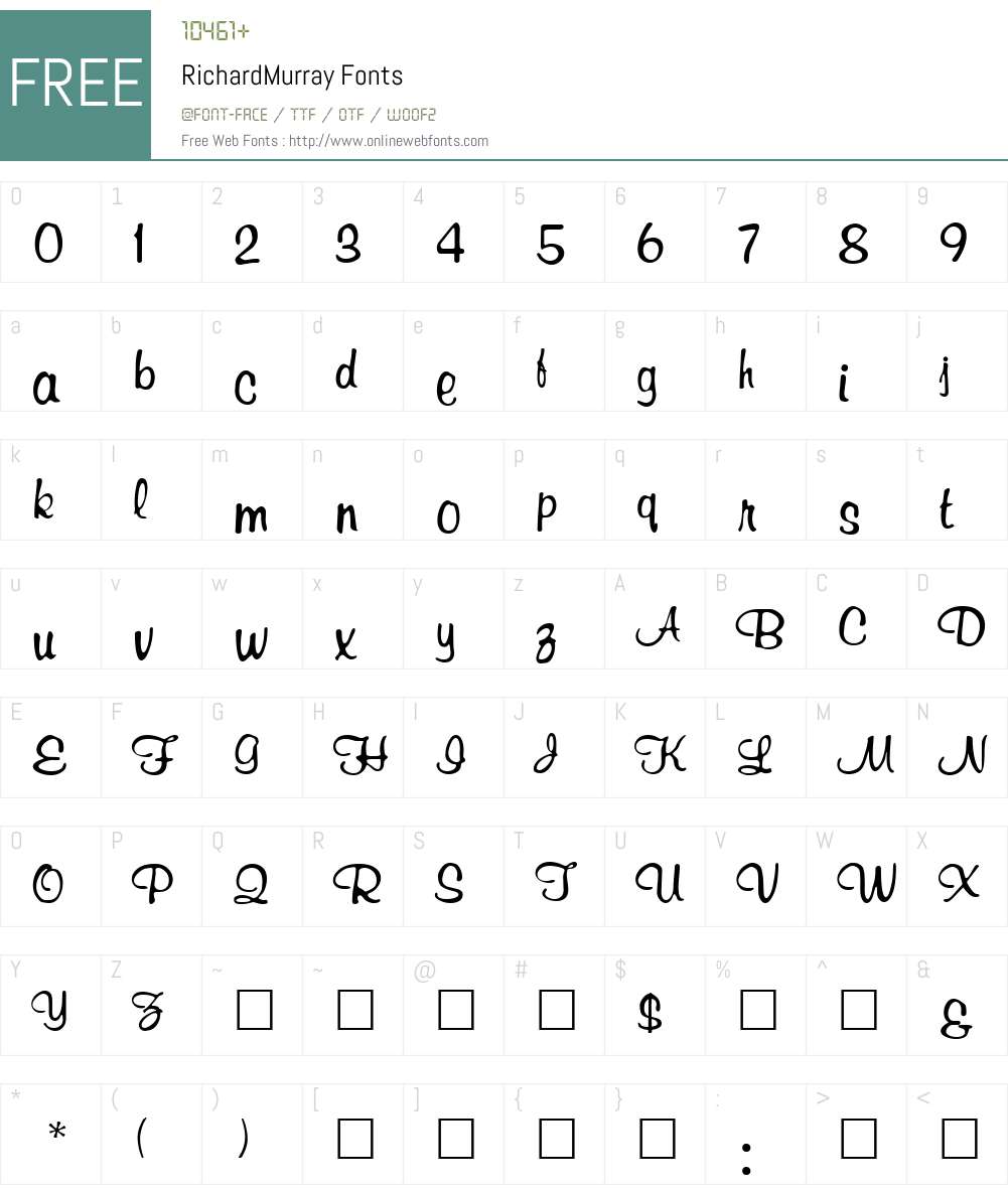 RichardMurray Font Screenshots