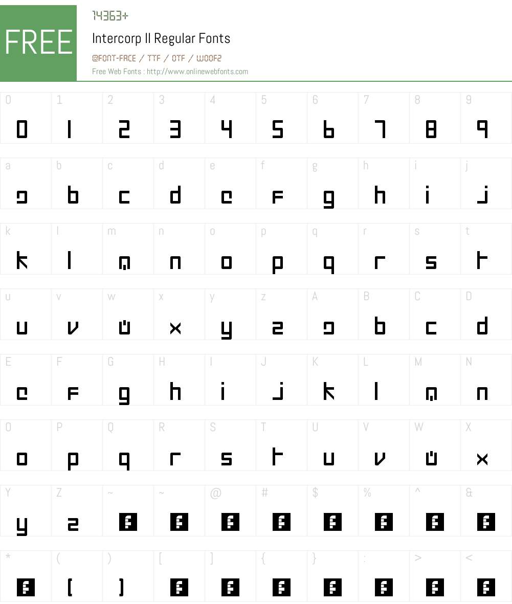 Intercorp II Font Screenshots