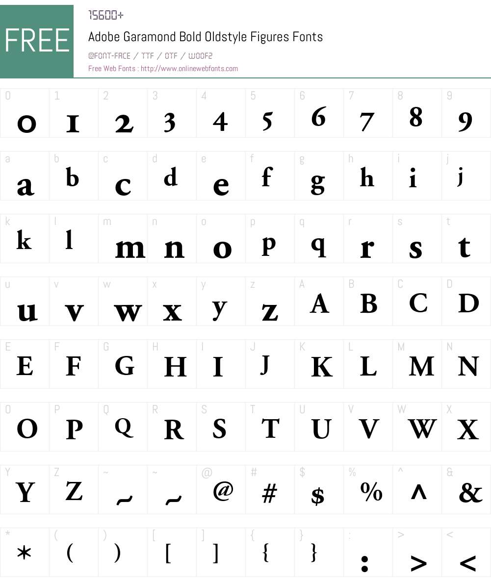 AGaramond BoldOsF Font Screenshots