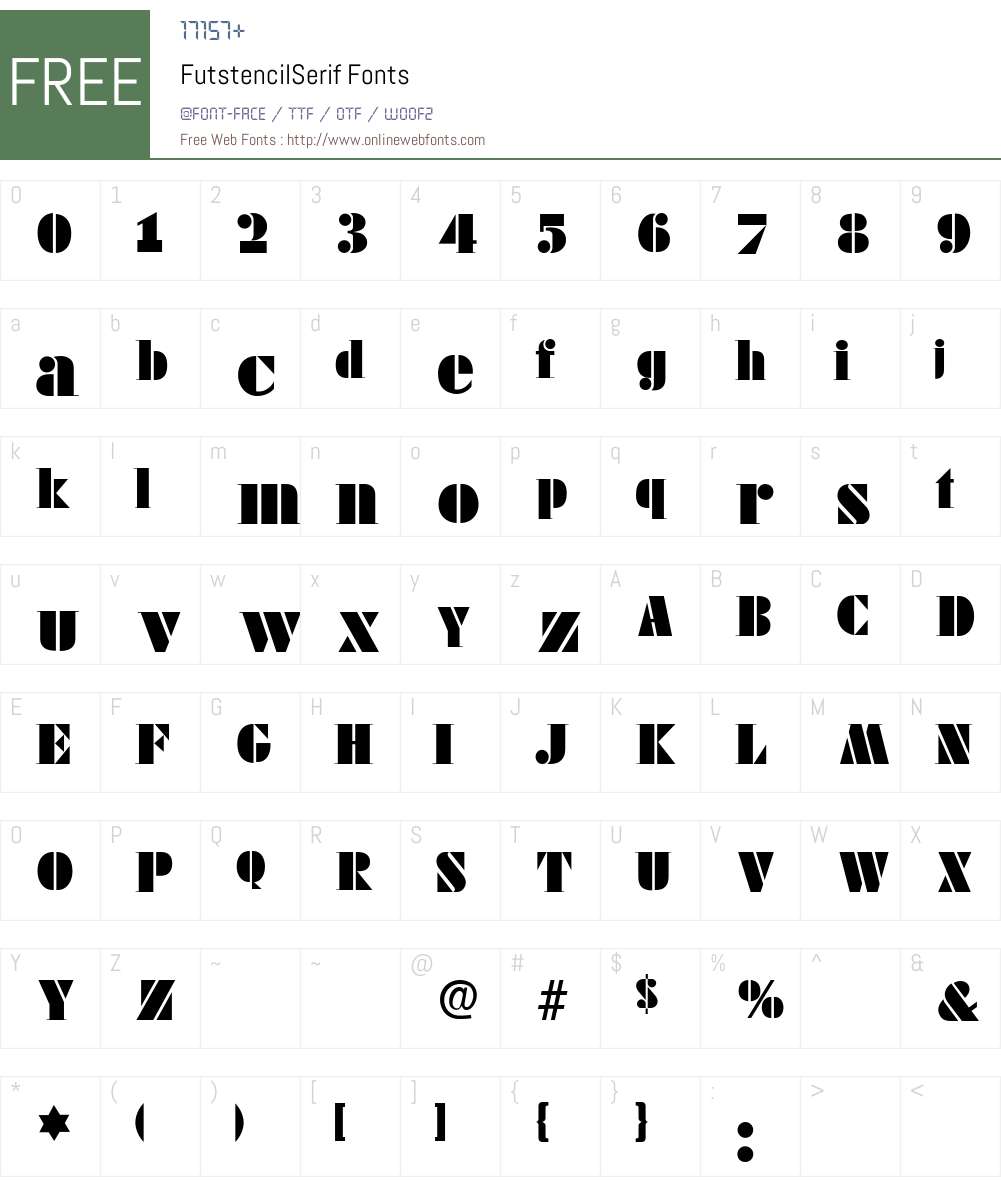 FutstencilSerif Font Screenshots