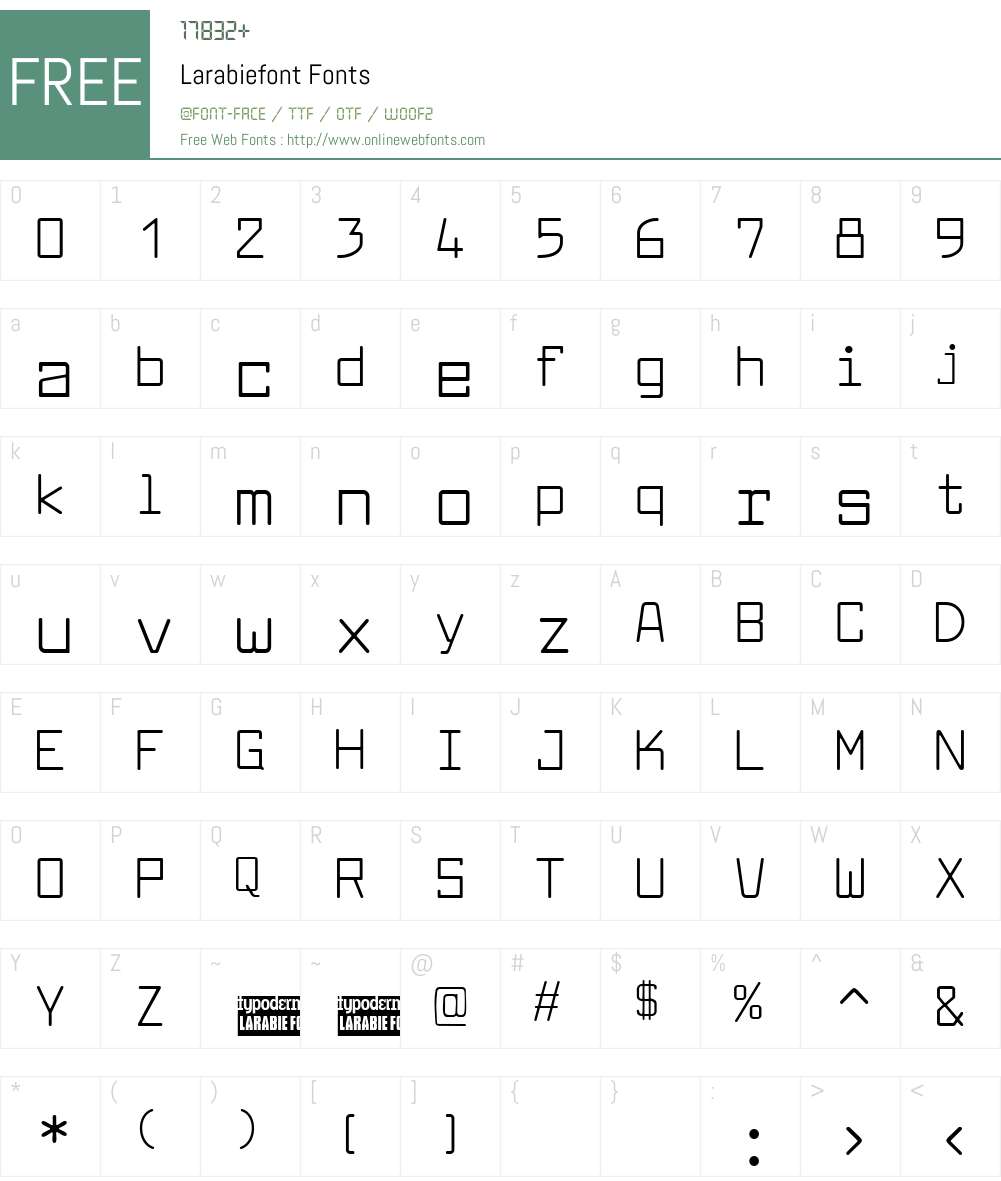 Larabiefont Font Screenshots