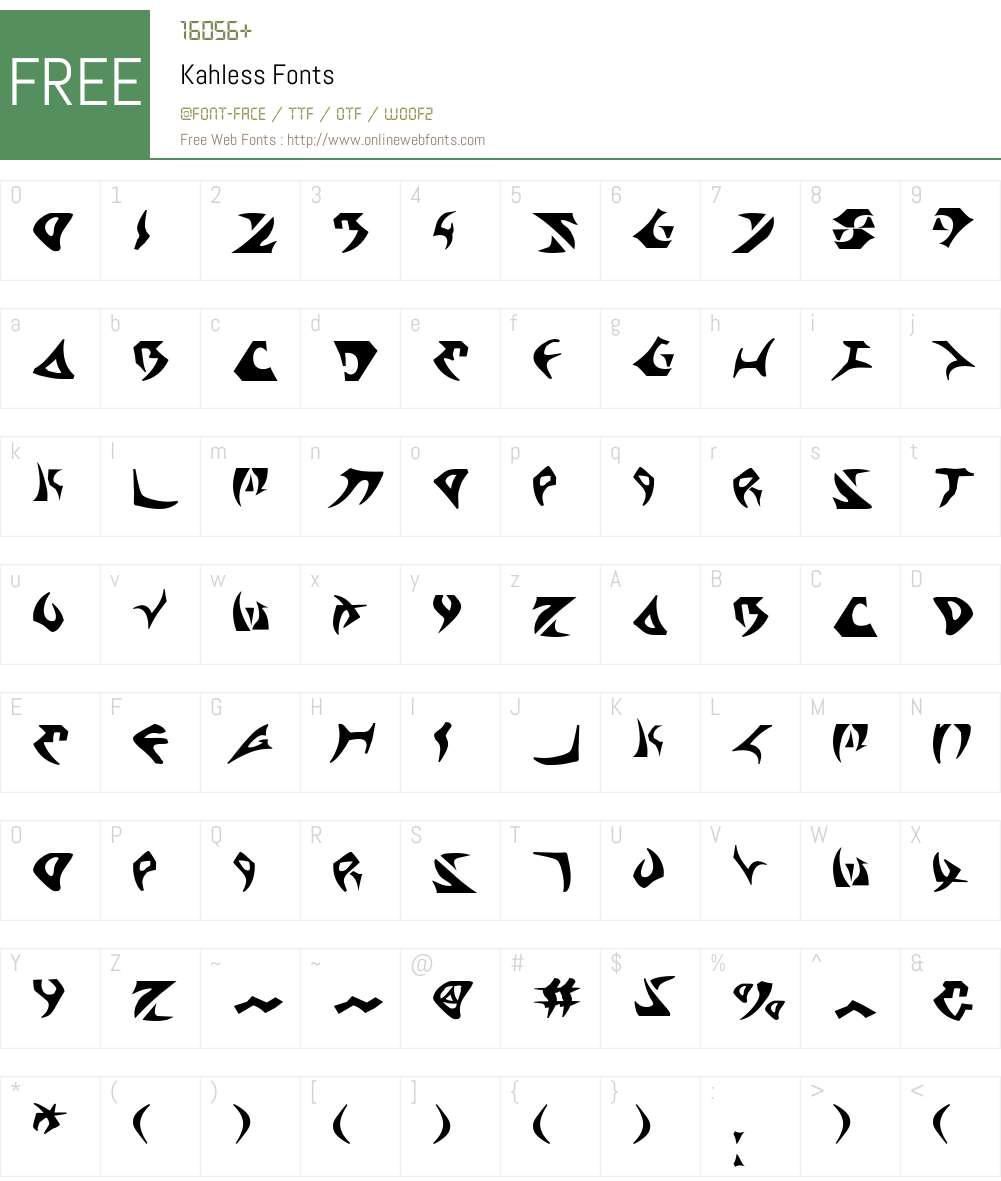 Kahless Font Screenshots