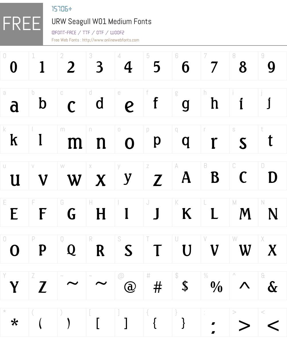 URWSeagullW01-Medium Font Screenshots