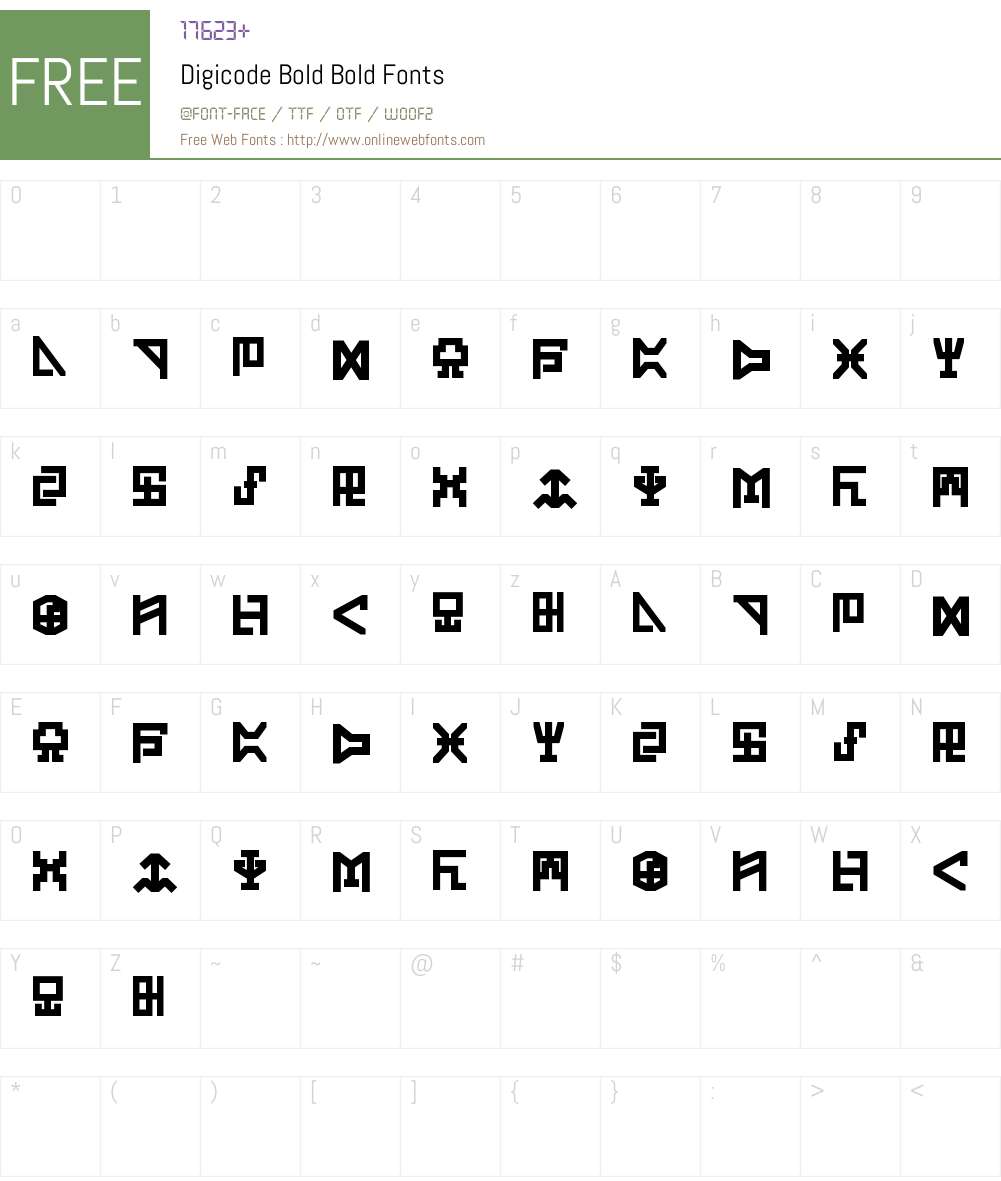 Digicode Bold Font Screenshots