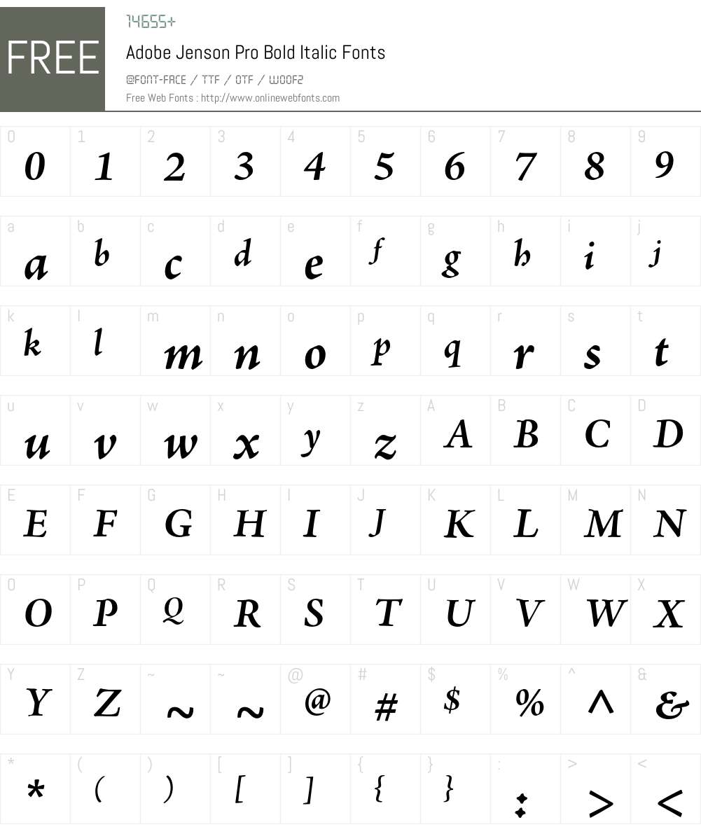 Adobe Jenson Pro Font Screenshots