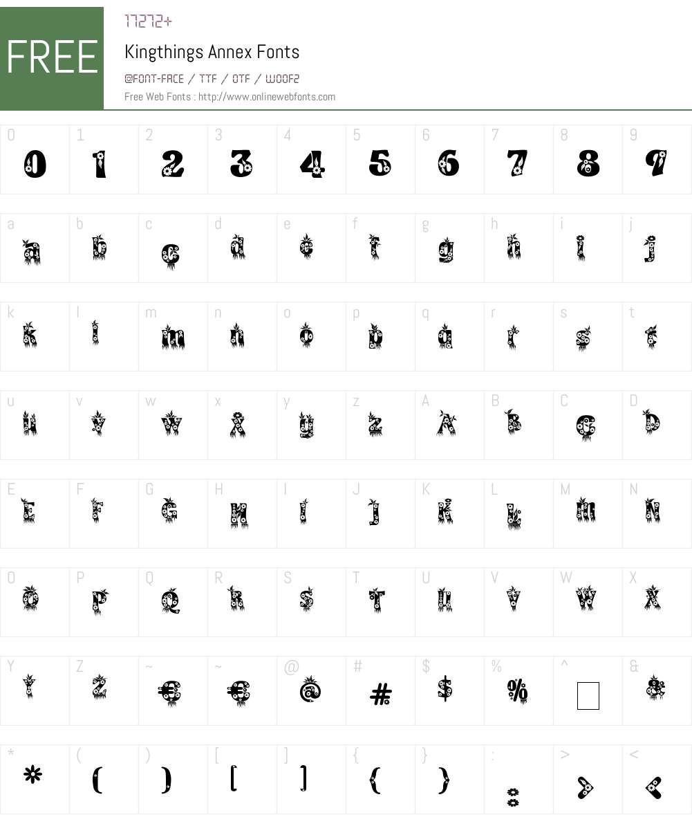Kingthings Annex Font Screenshots