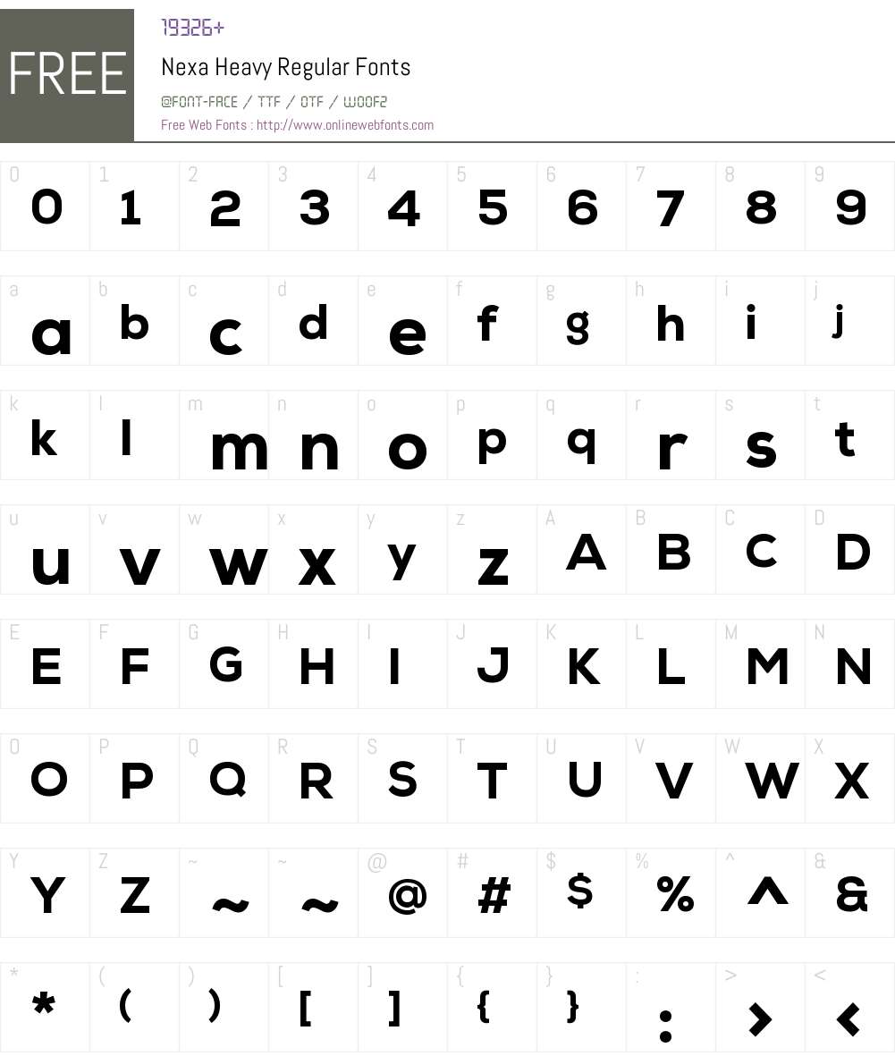 Nexa Heavy Font Screenshots