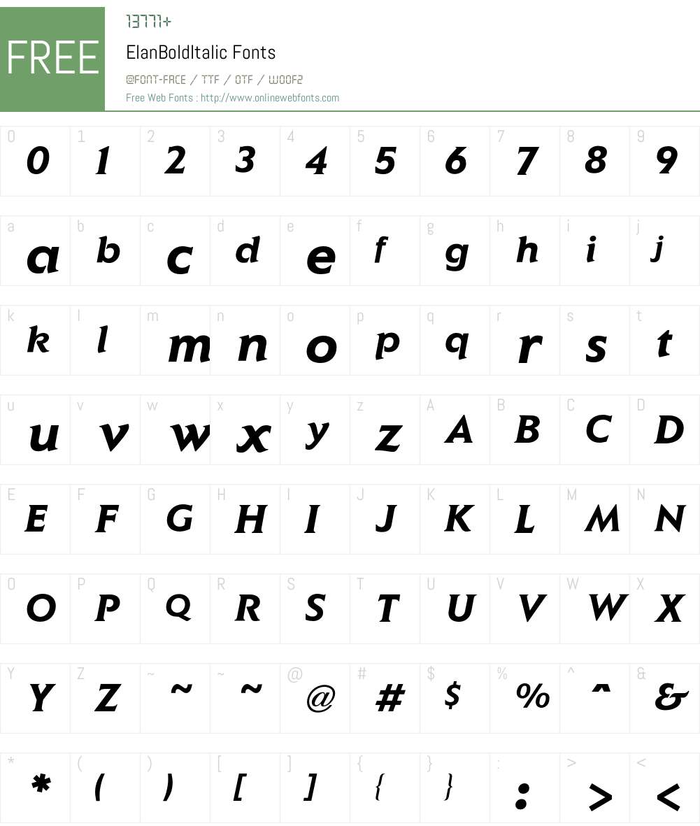 Elan Font Screenshots