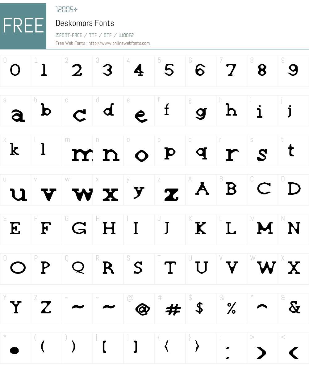 Deskomora Font Screenshots