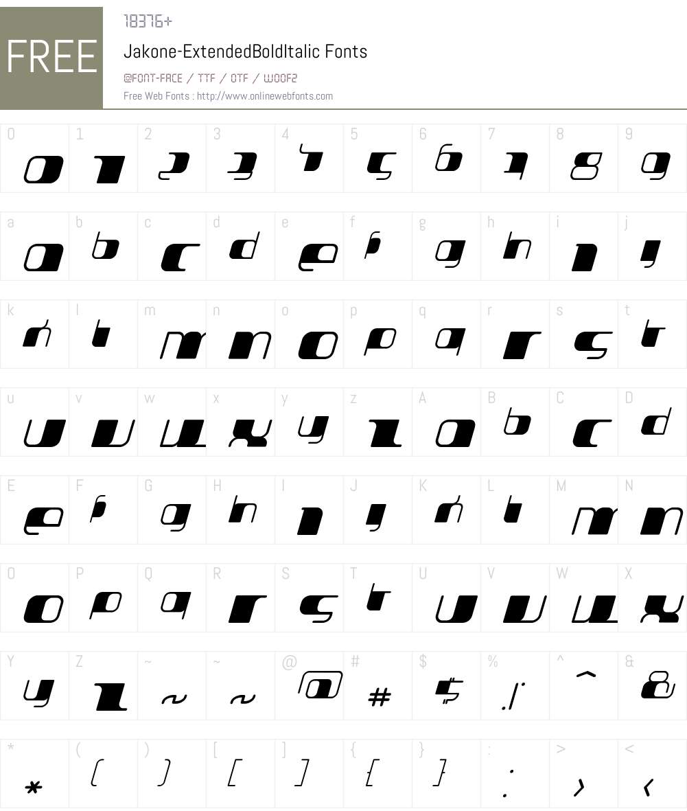 Jakone Font Screenshots