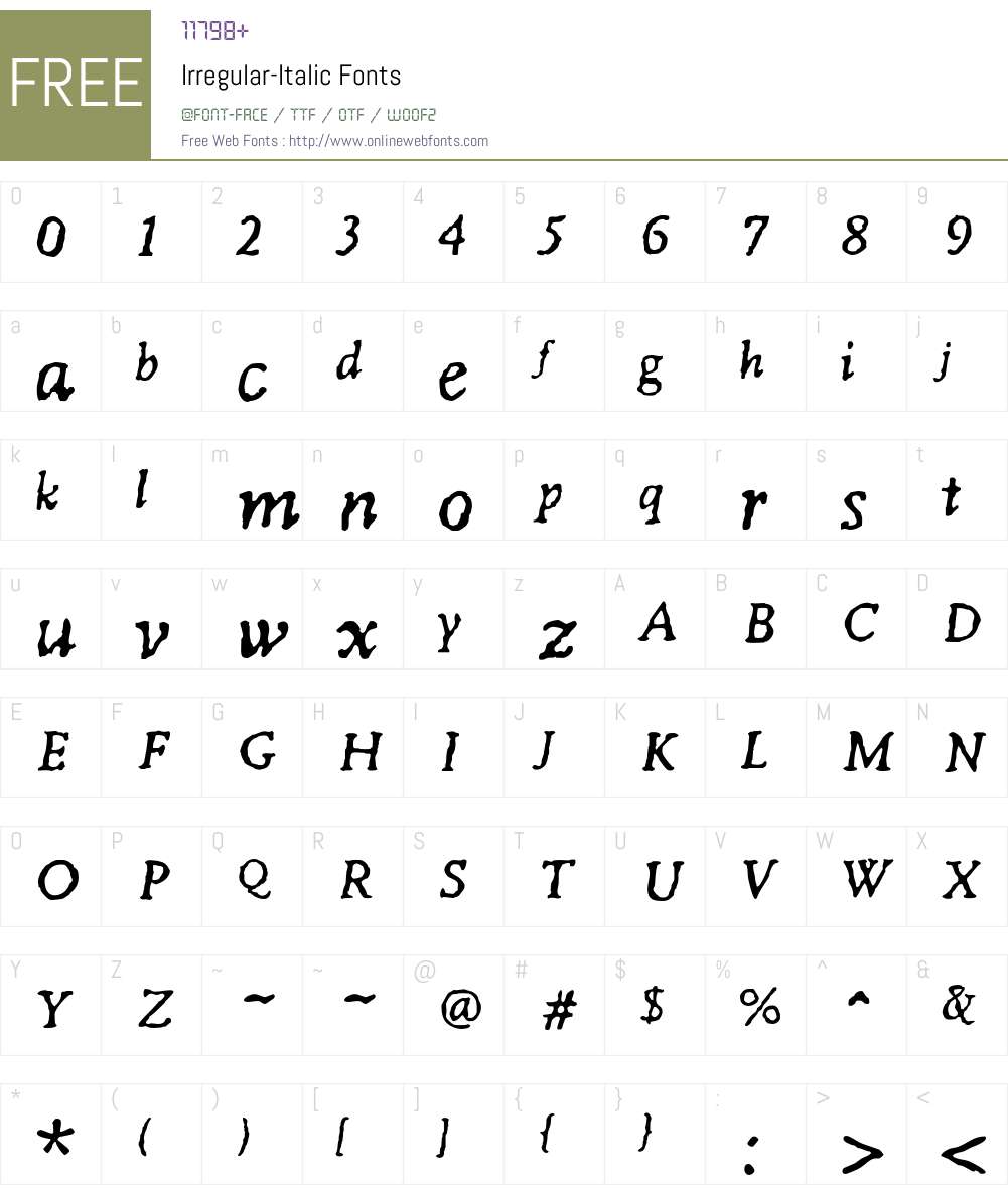 Irregular Font Screenshots