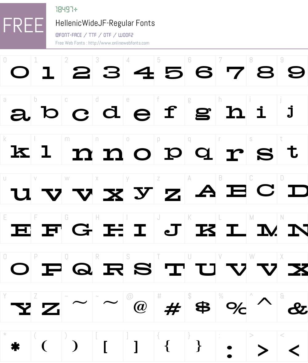 HellenicWideJF Font Screenshots