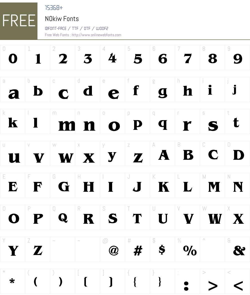 N0kiw Font Screenshots