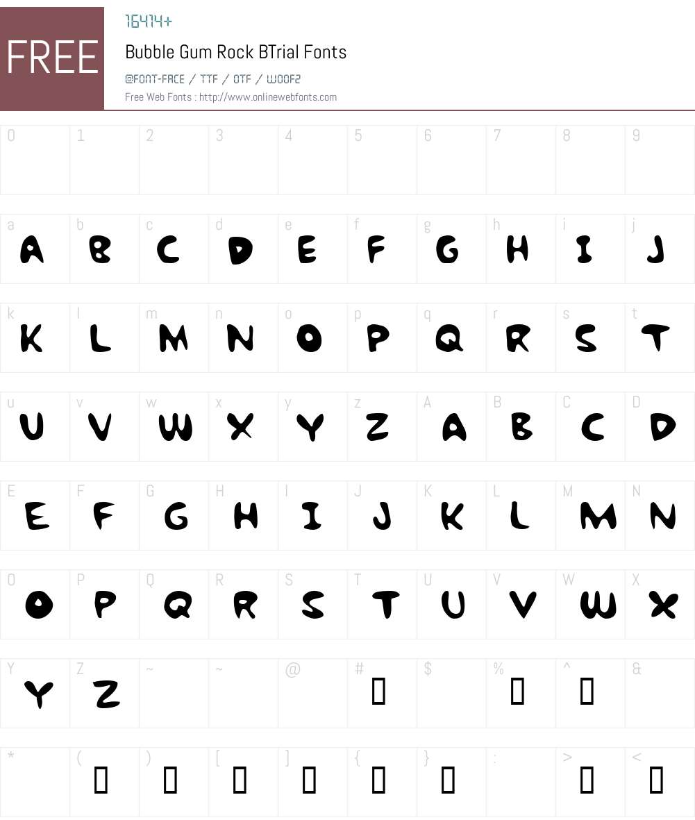 Bubble Gum Rock Font Screenshots