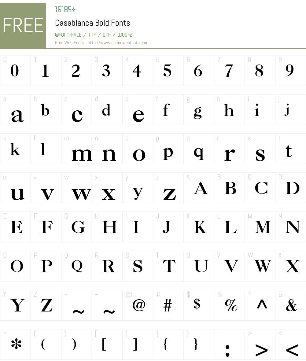 Casablanca Font Screenshots