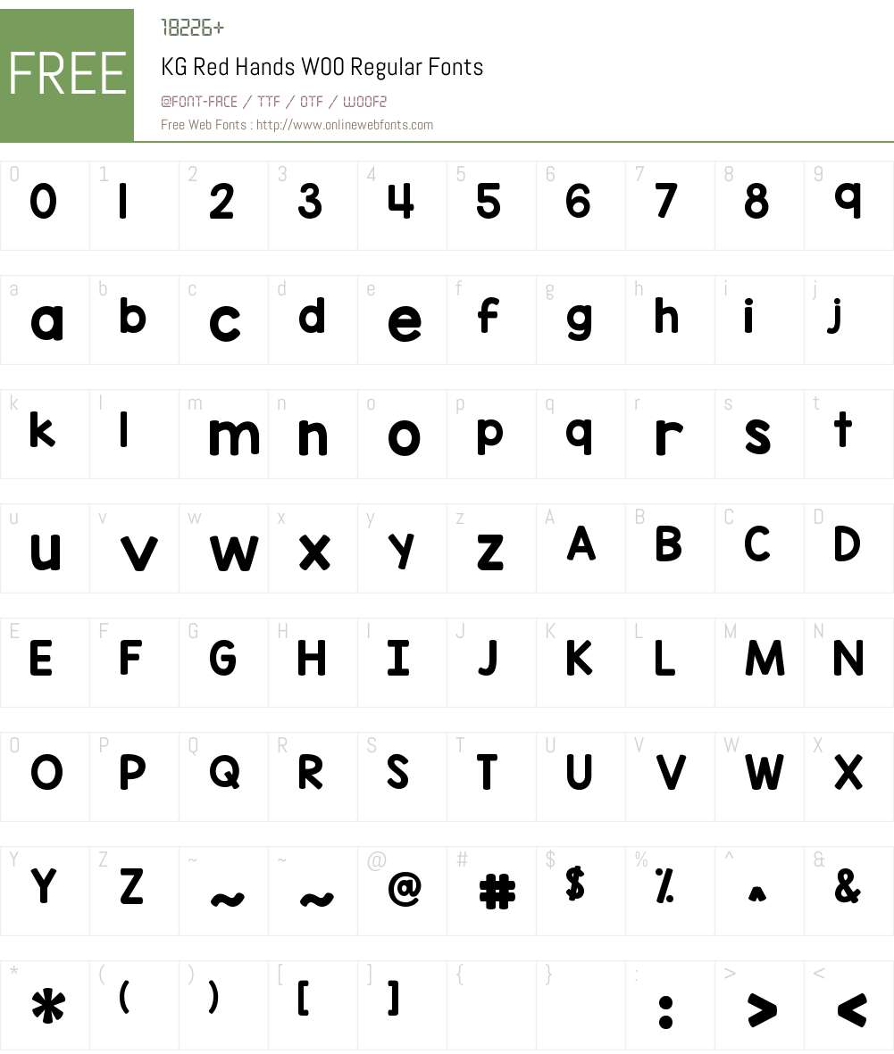 KGRedHandsW00-Regular Font Screenshots