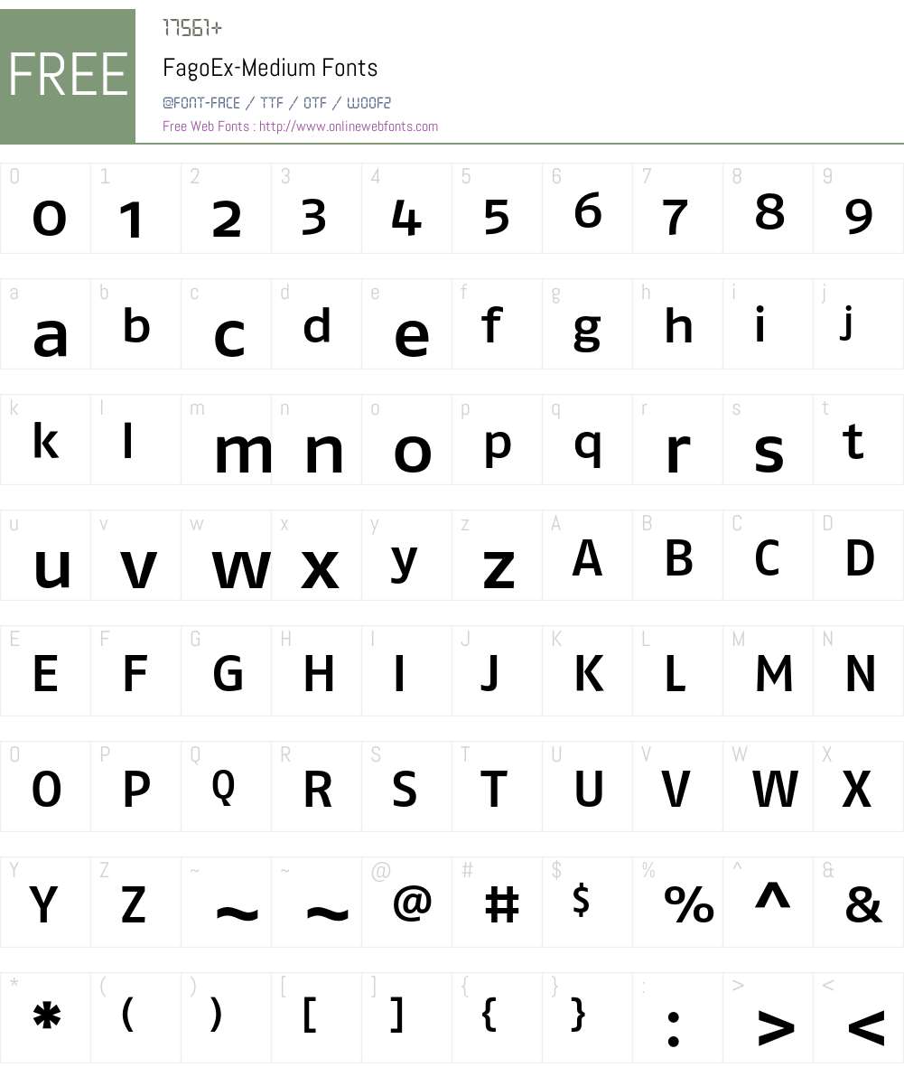 FagoEx Font Screenshots