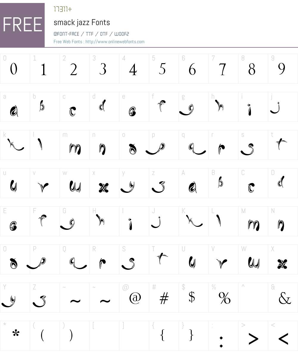 smack jazz Font Screenshots
