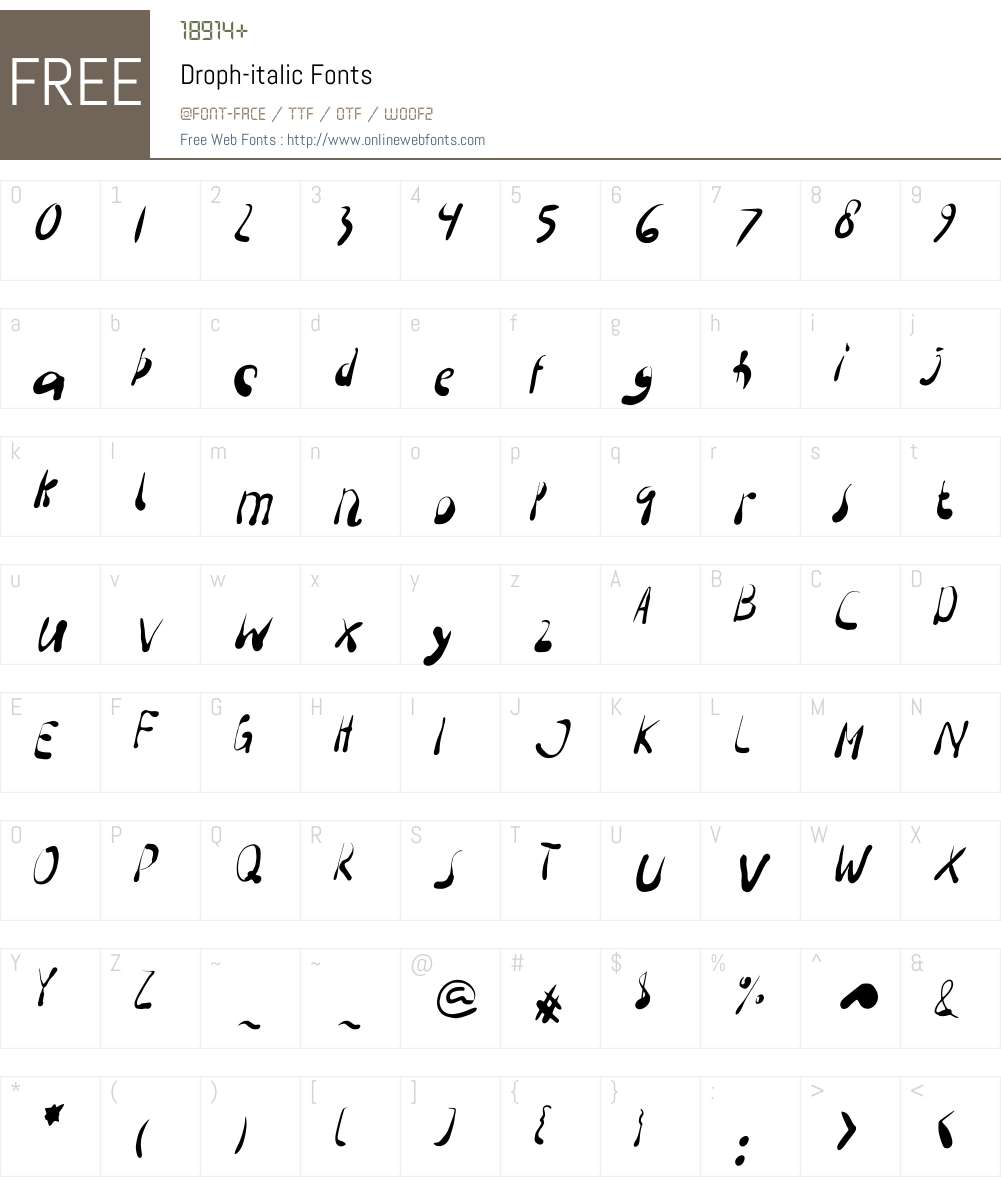 Droph-italic Font Screenshots