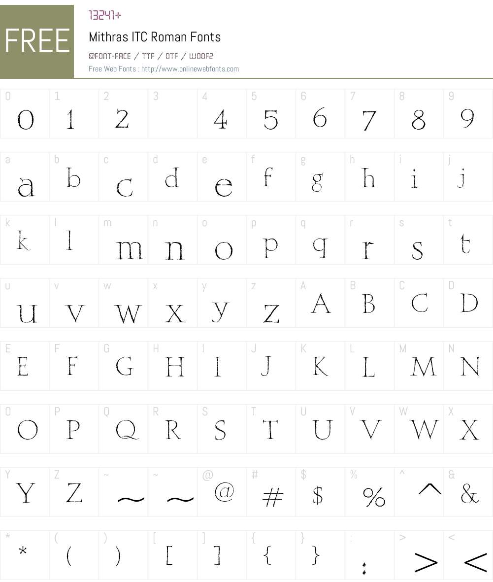 Mithras ITC Font Screenshots
