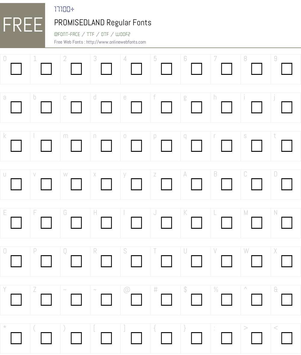 PROMISEDLAND Font Screenshots