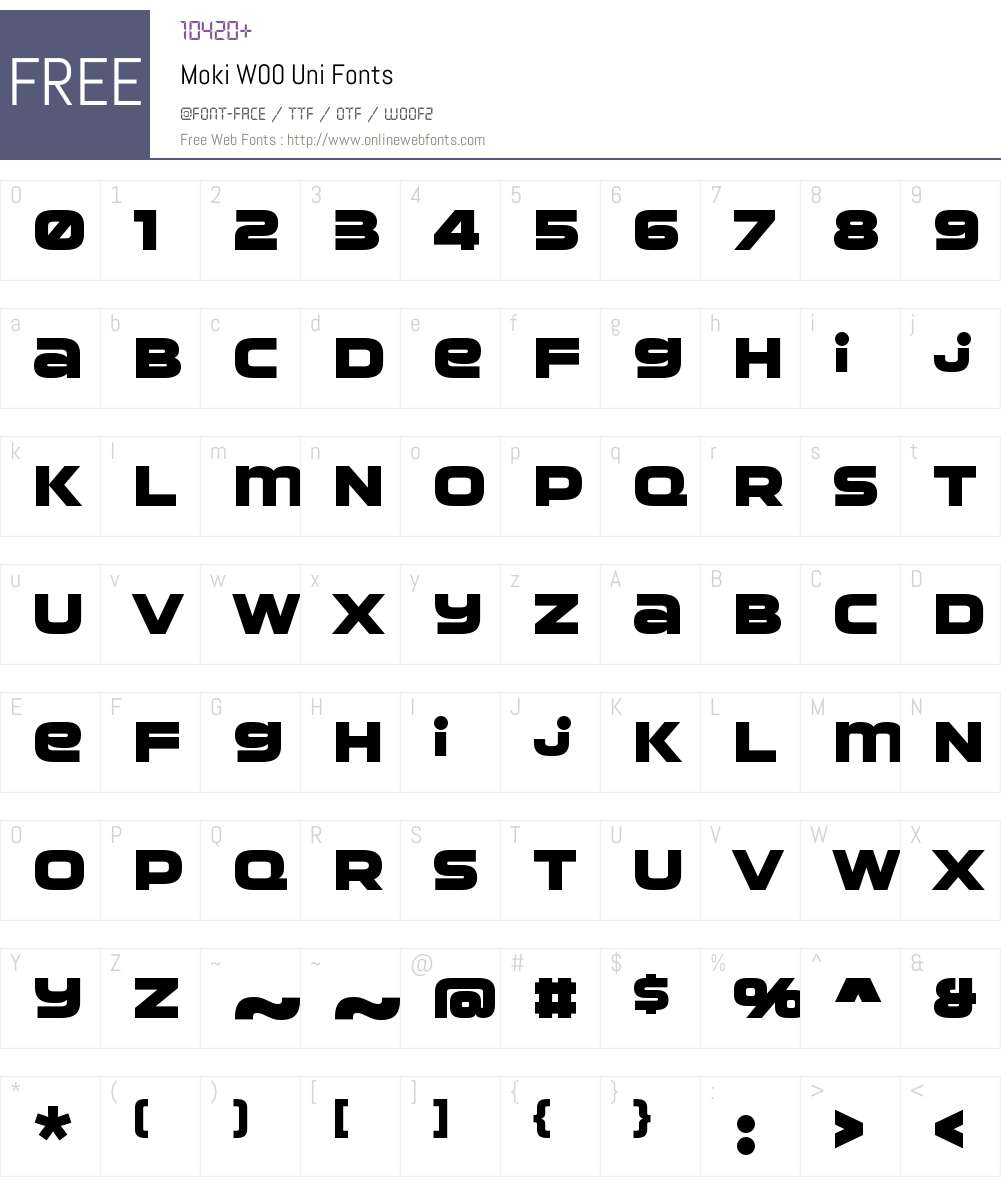 MokiW00-Uni Font Screenshots
