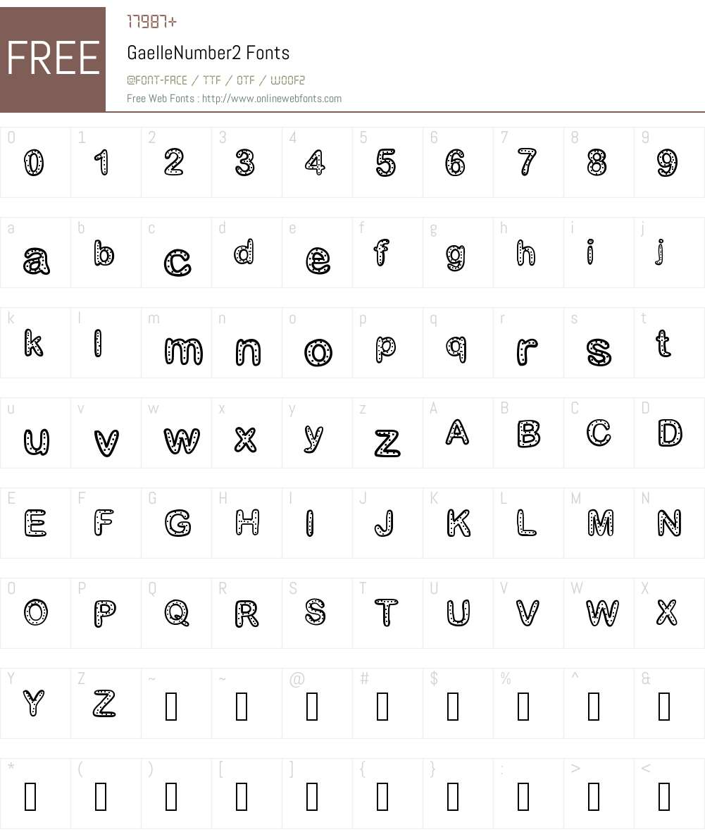 GaelleNumber2 Font Screenshots