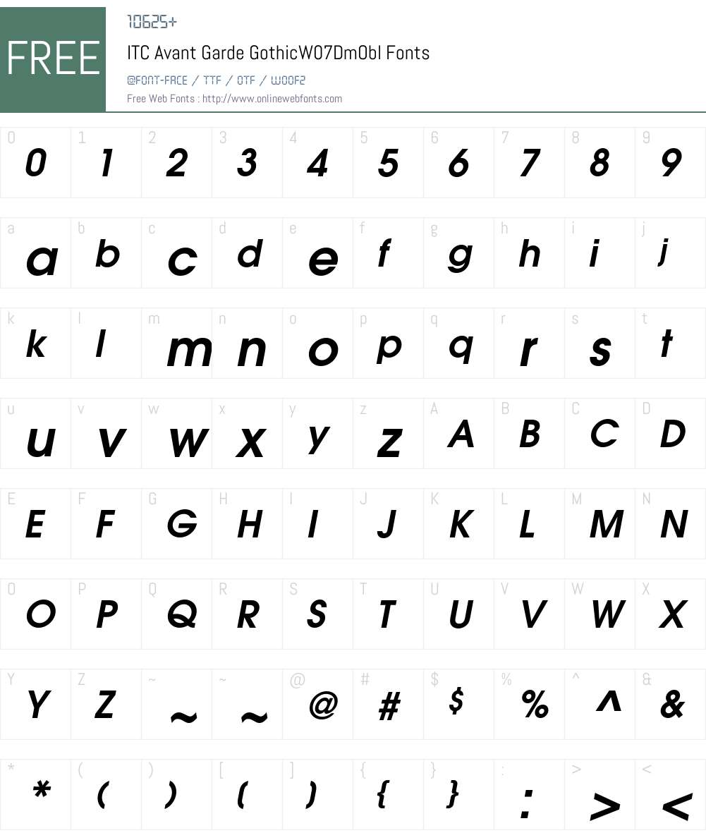 ITC Avant Garde Gothic Font Screenshots