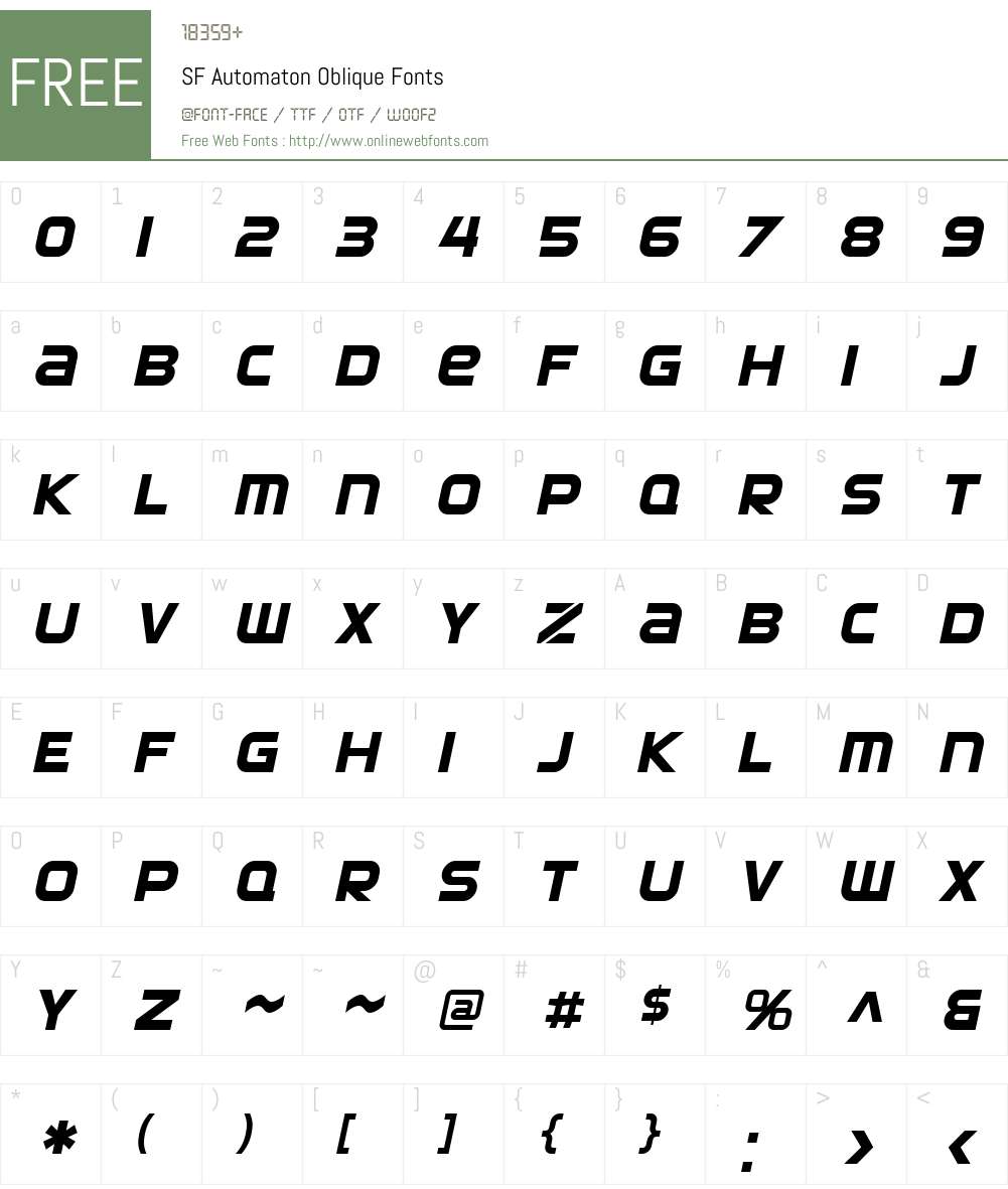 SF Automaton Font Screenshots