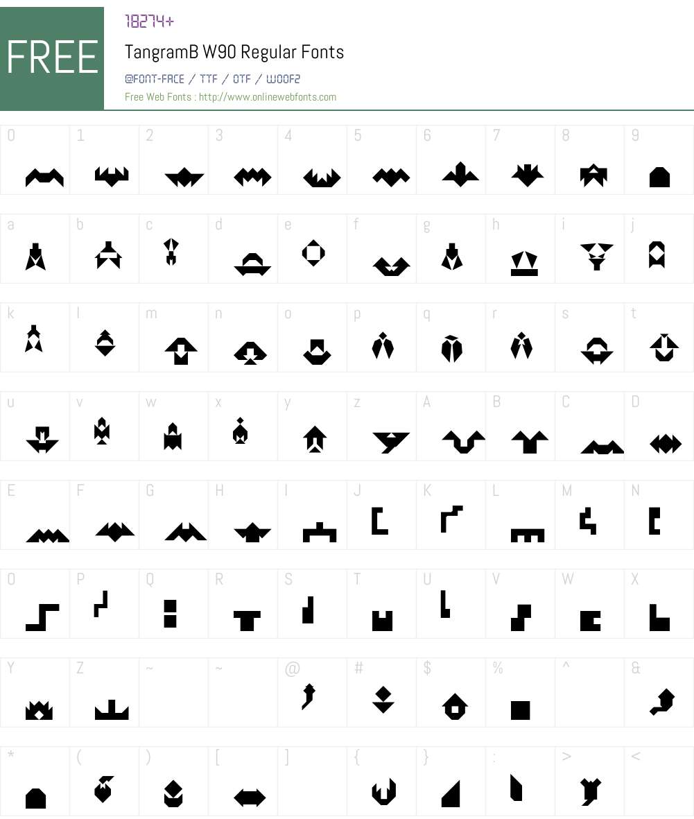 TangramBW90-Regular Font Screenshots