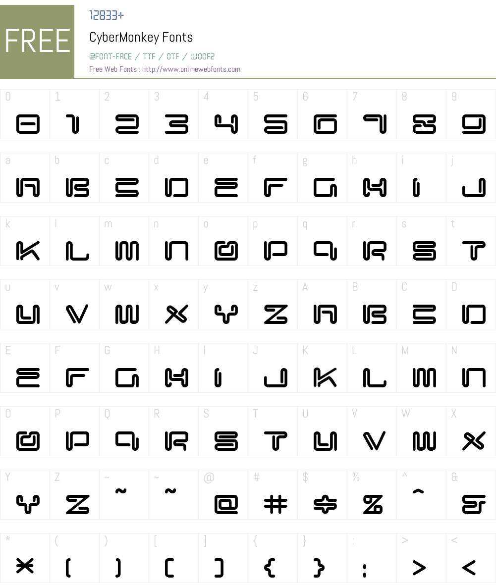 CyberMonkey Font Screenshots