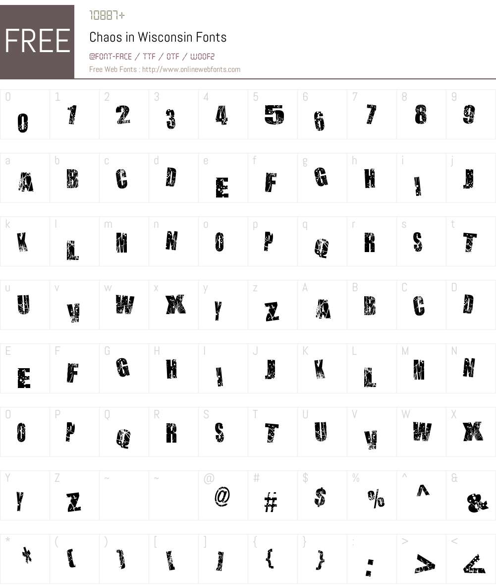 Chaos in Wisconsin Font Screenshots