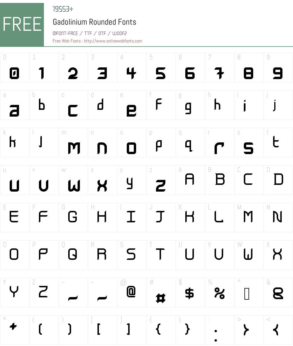 Gadolinium Rounded Font Screenshots