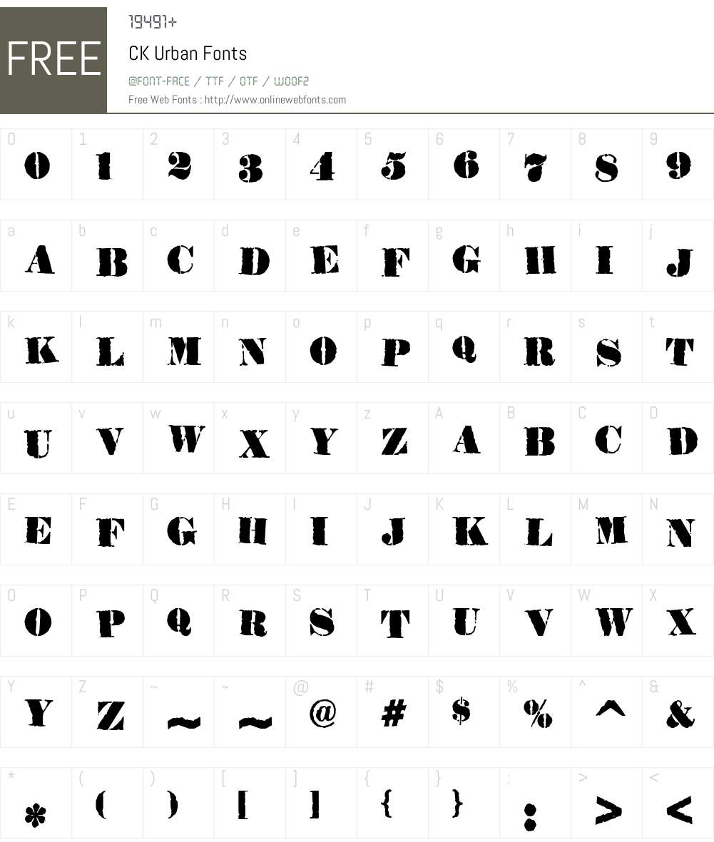 CK Urban Font Screenshots