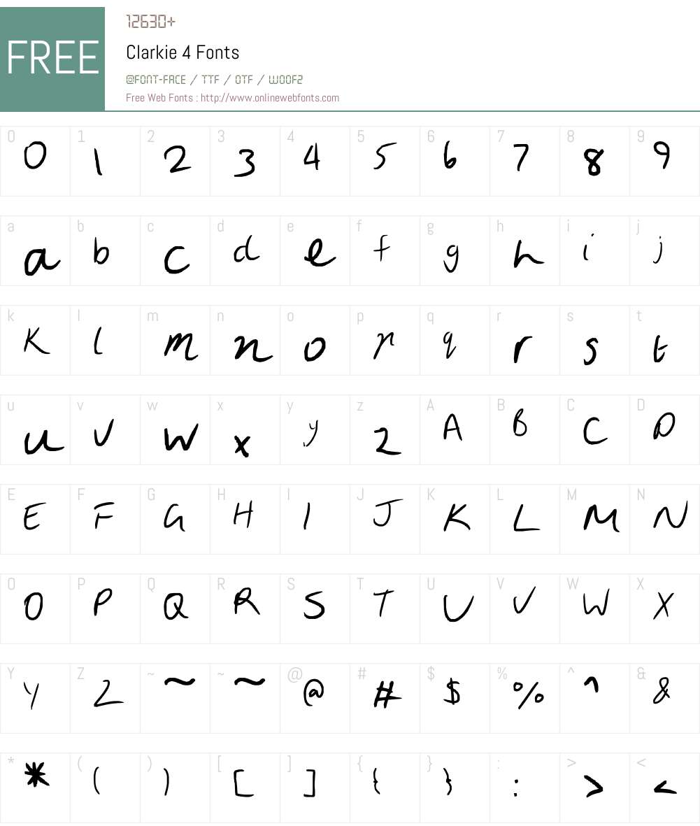 Clarkie 4 Font Screenshots