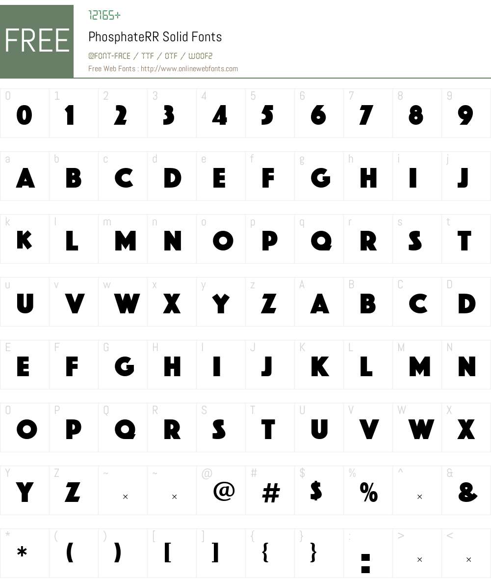 PhosphateRRSolid Font Screenshots
