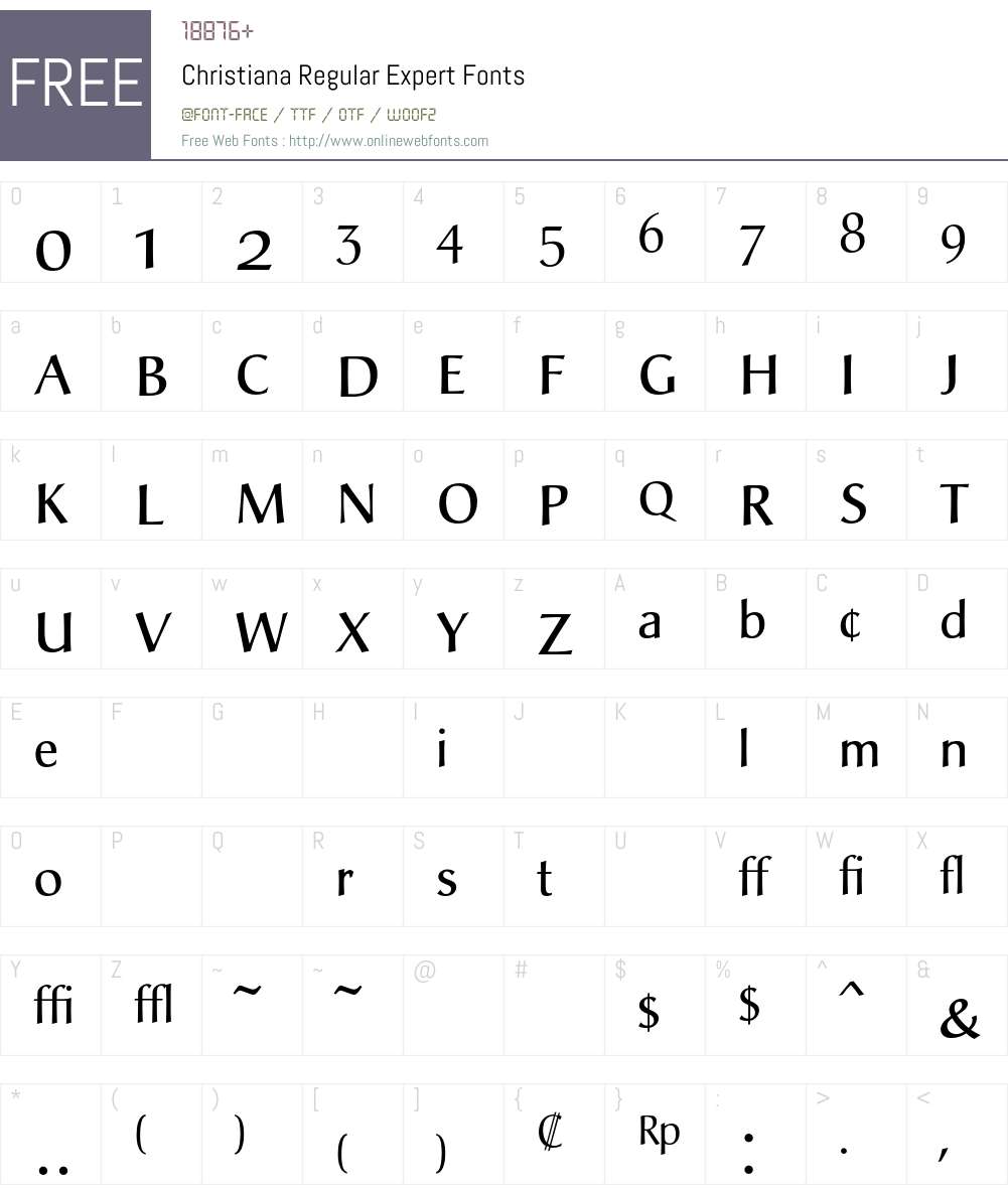 Christiana Font Screenshots