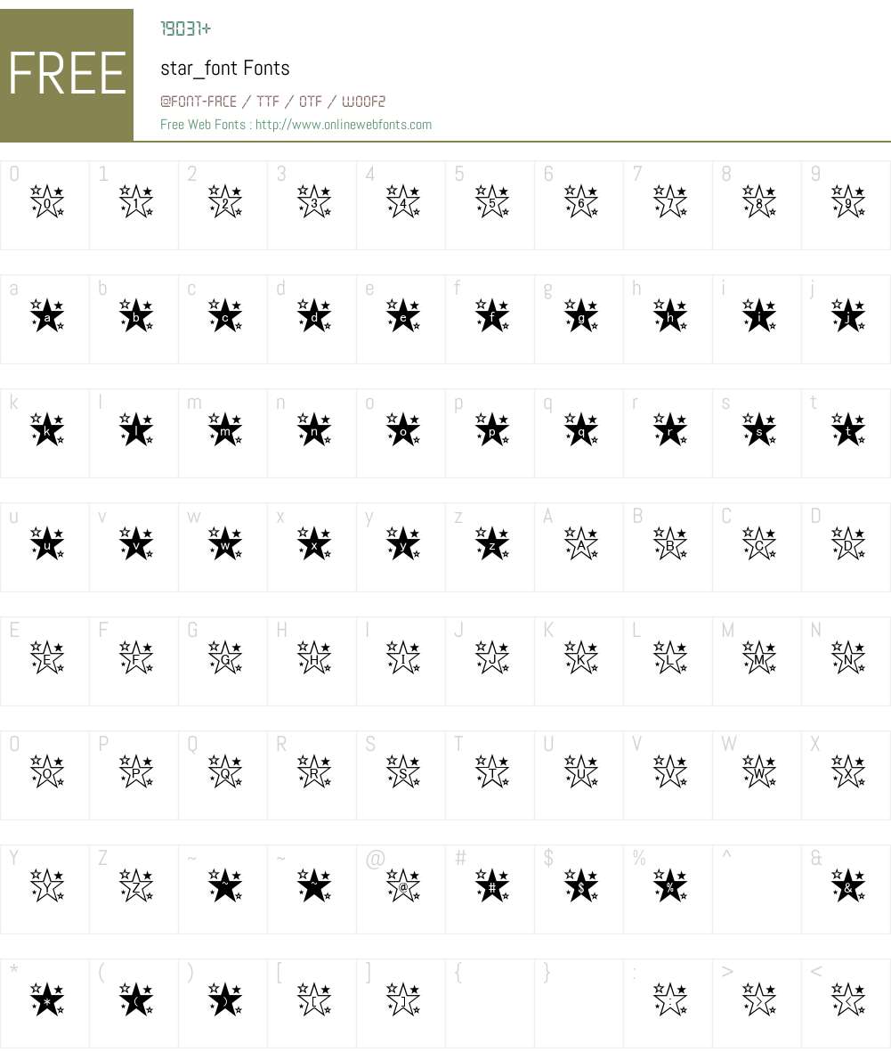 star_font Font Screenshots