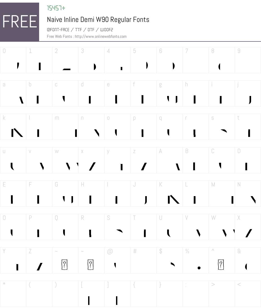 NaiveInlineDemiW90-Regular Font Screenshots