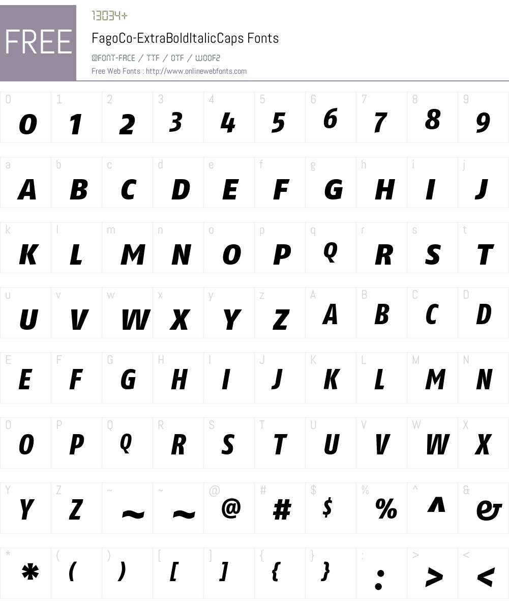 FagoCo Font Screenshots